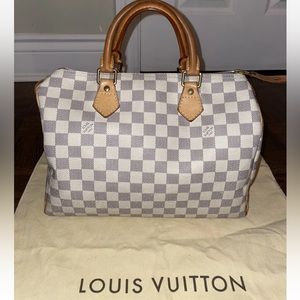 🎁 SOLD🎁 Louis Vuitton Speedy 30 Damier Azur Canvas Handbag Tote Bag N41370